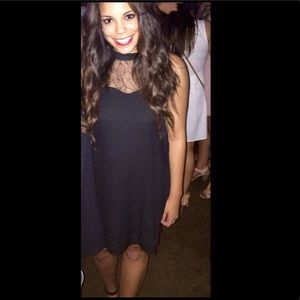 Tobi Black Lace Front Strappy Back Dress